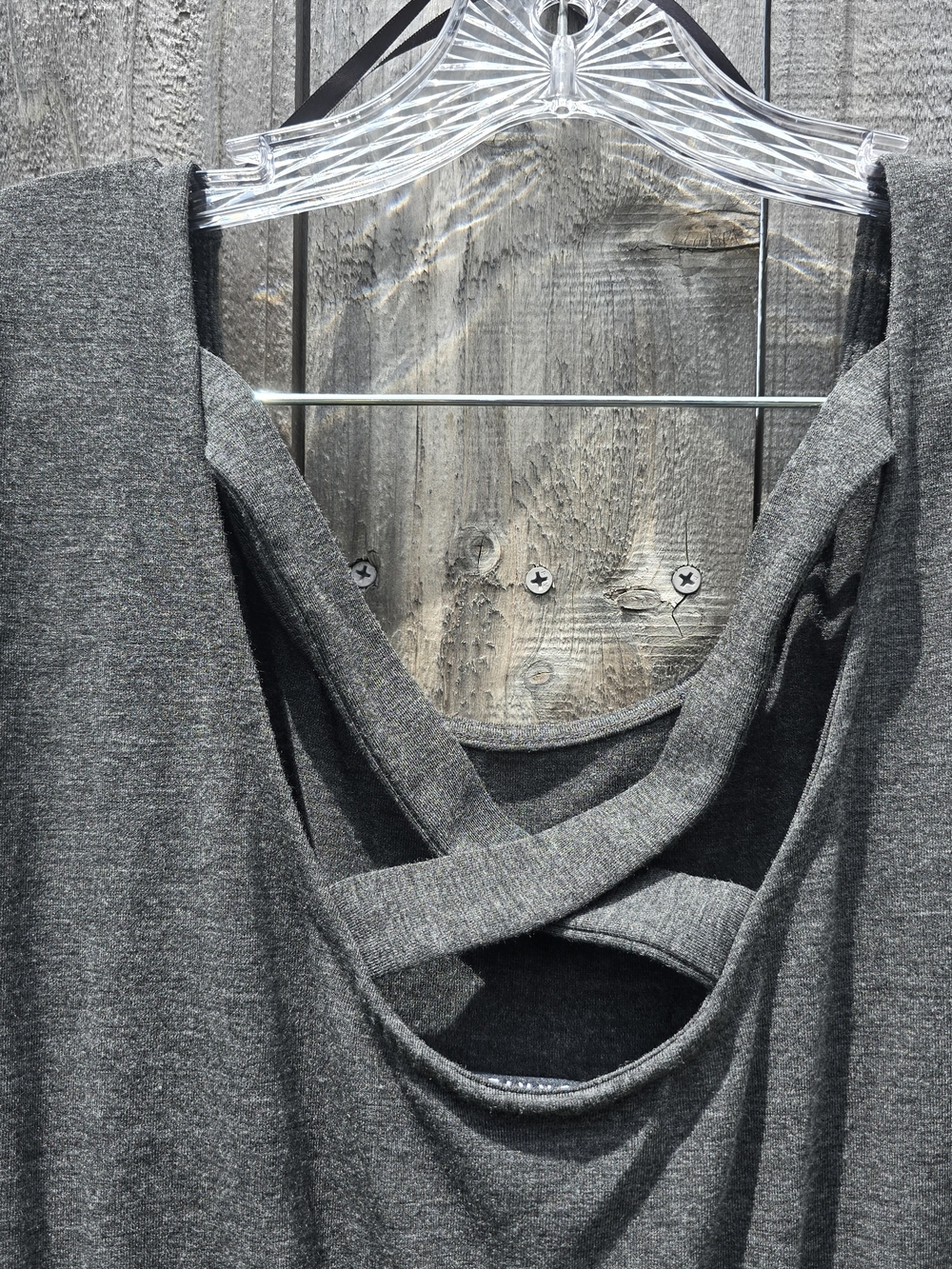Torrid Midi Jersey Cross Back Slit Skirt Charcoal Heather Grey Size 0, L, 12 NEW - Picture 8 of 12